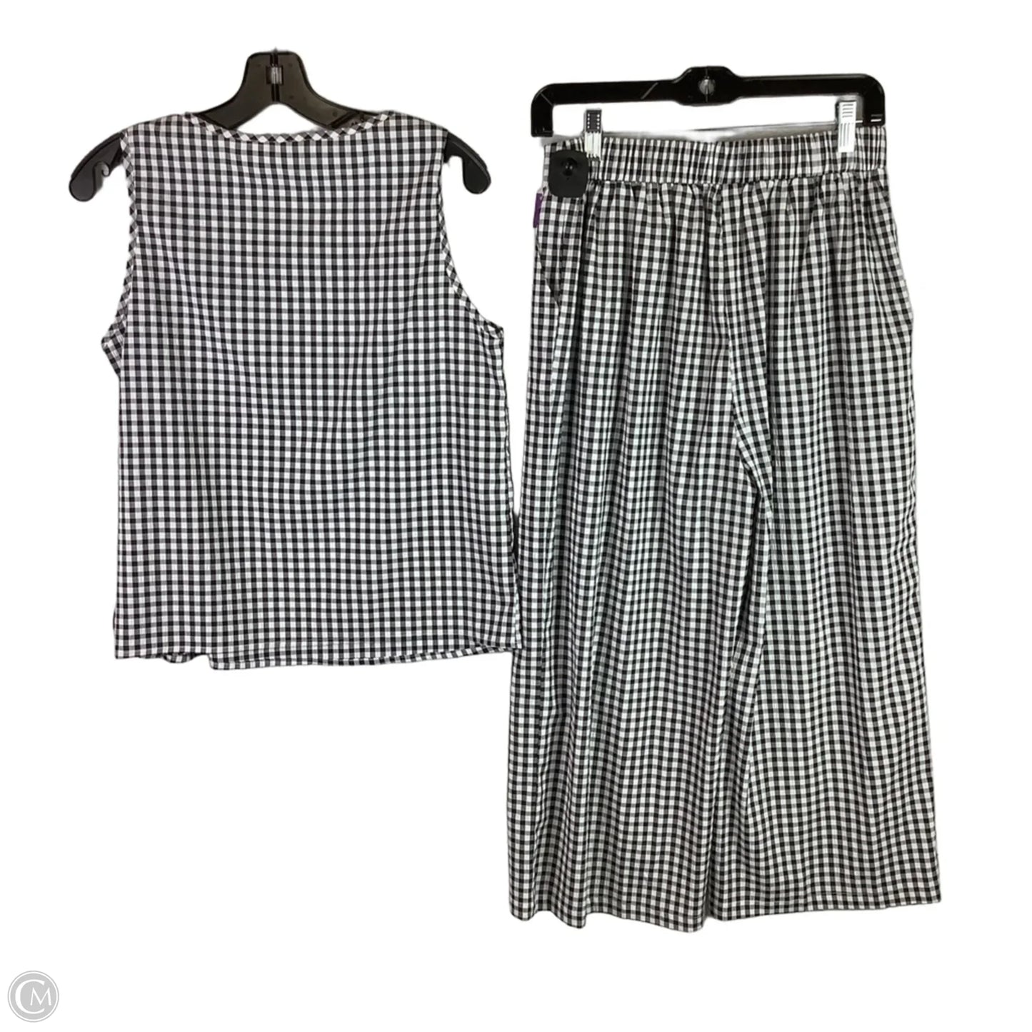 Pants Set 2pc By Emery Rose In Plaid Pattern, Size: M