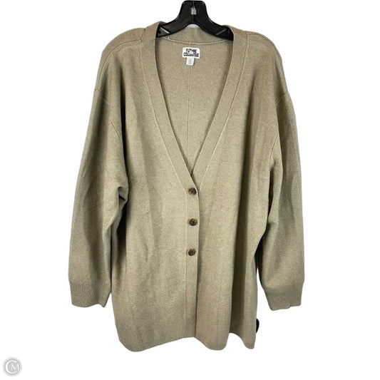Sweater Cardigan By Future Collective In Taupe, Size: 3x