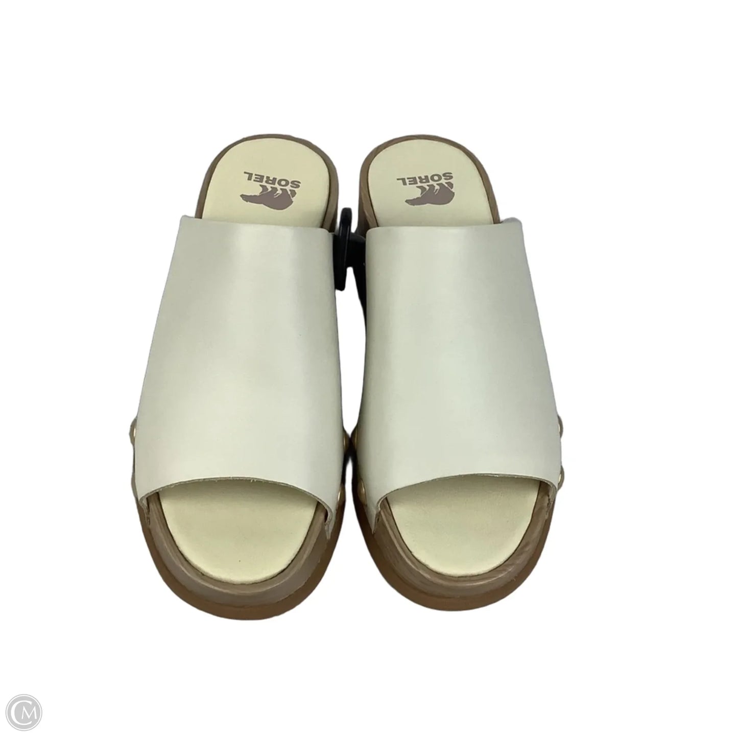 Sandals Heels Block By Sorel In Cream, Size: 8