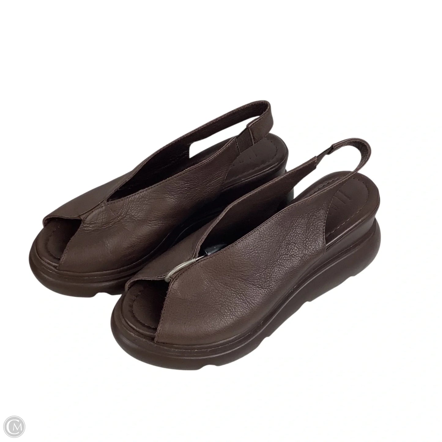 Sandals Heels Platform By Clothes Mentor In Brown, Size: 7.5 (38)