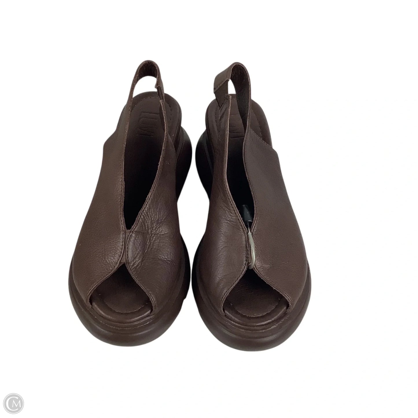 Sandals Heels Platform By Clothes Mentor In Brown, Size: 7.5 (38)