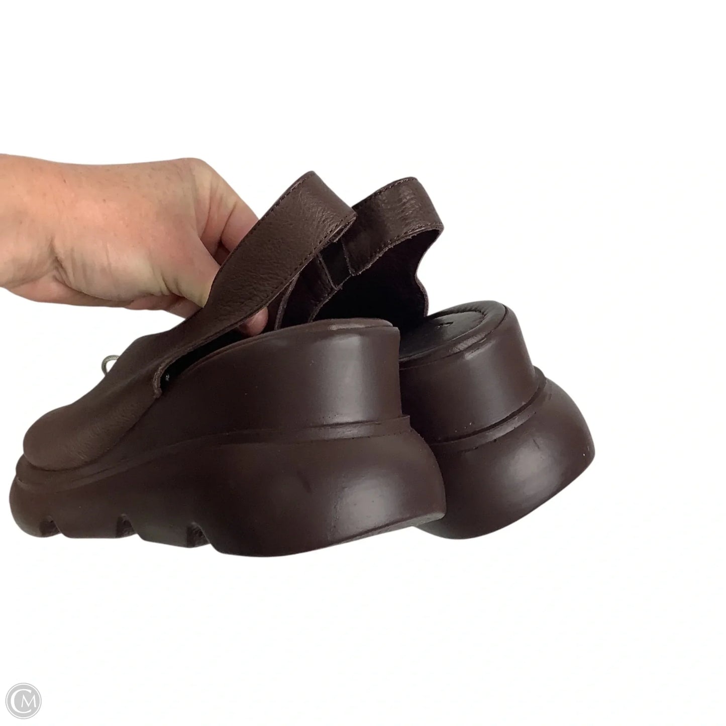 Sandals Heels Platform By Clothes Mentor In Brown, Size: 7.5 (38)