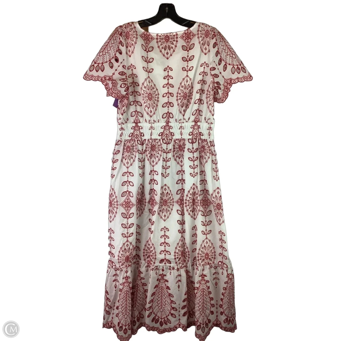 Dress Casual Maxi By Talbots In Red & White, Size: 10