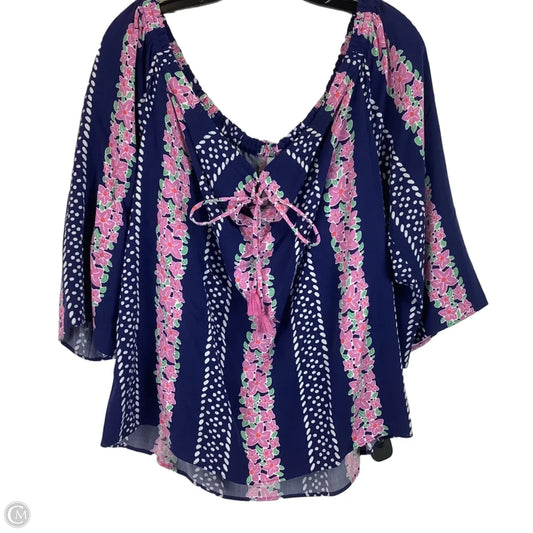 Top Long Sleeve By Southern Tide In Blue, Size: L