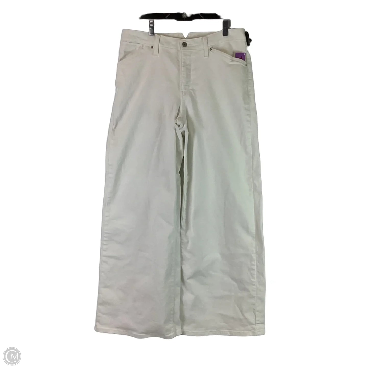 Jeans Wide Leg By Levis In White, Size: 12 (32)