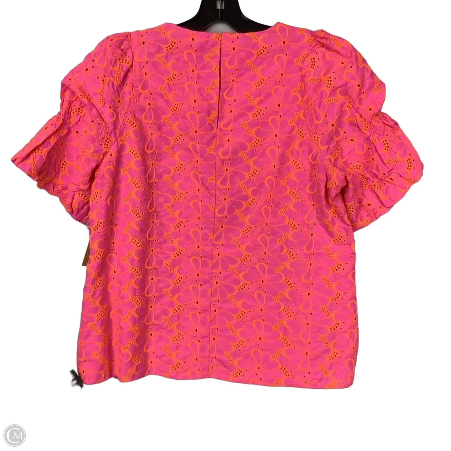 Top Short Sleeve Designer By Lilly Pulitzer In Orange & Pink, Size: M