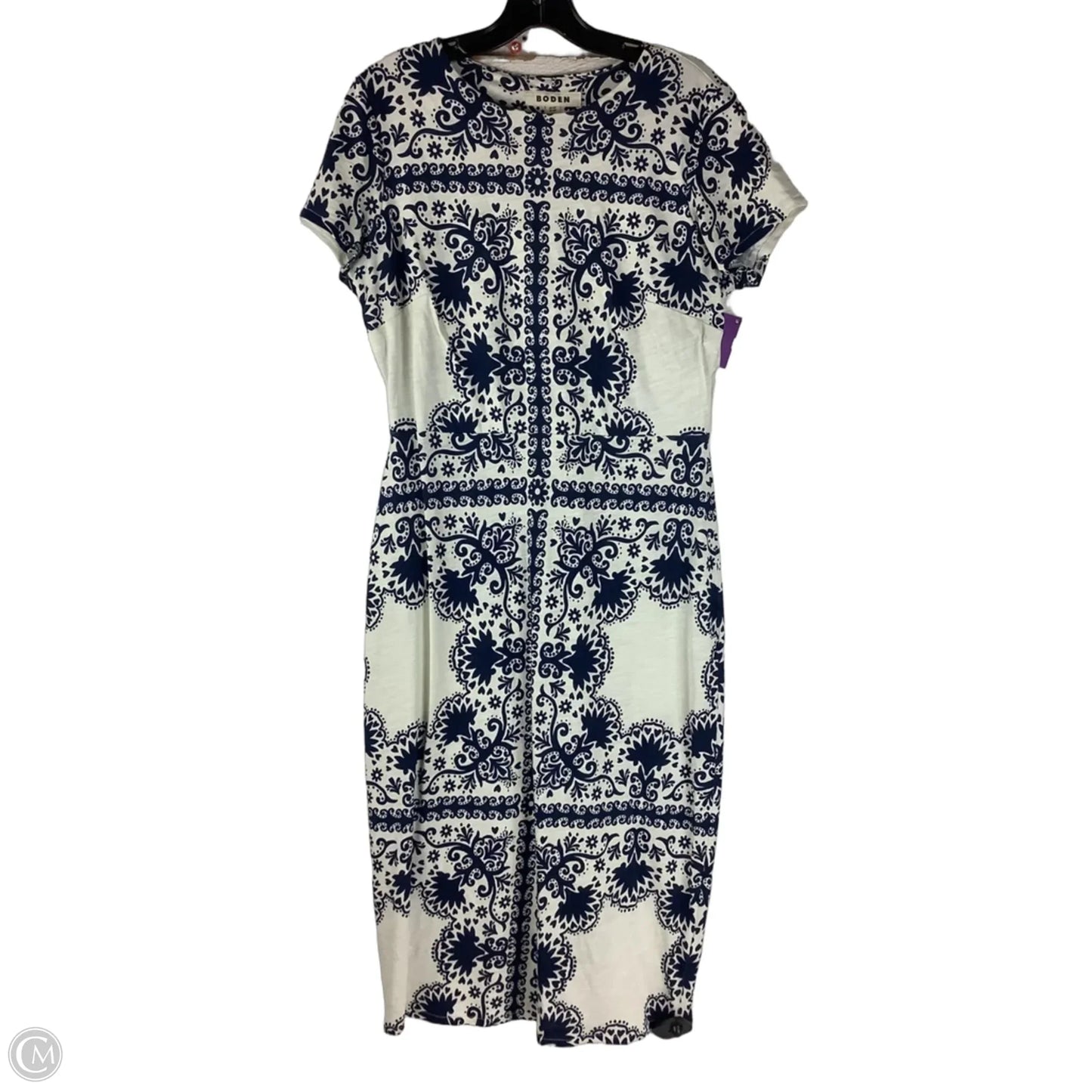 Dress Casual Maxi By Boden In Blue & Cream, Size: 10