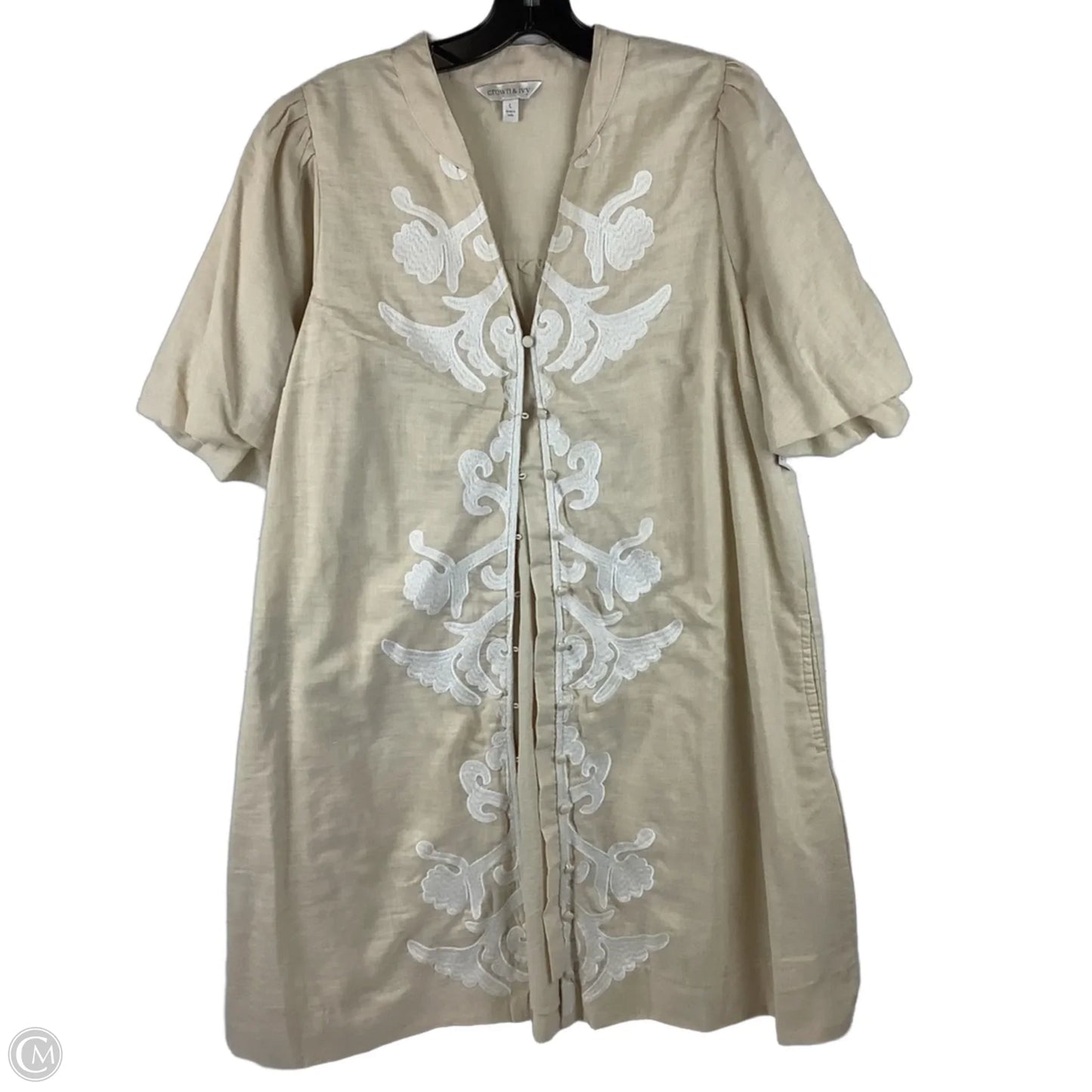 Dress Casual Short By Crown And Ivy In Cream, Size: L
