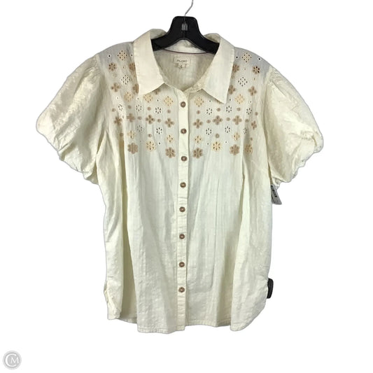 Top Short Sleeve By Pilcro In Cream, Size: Xl