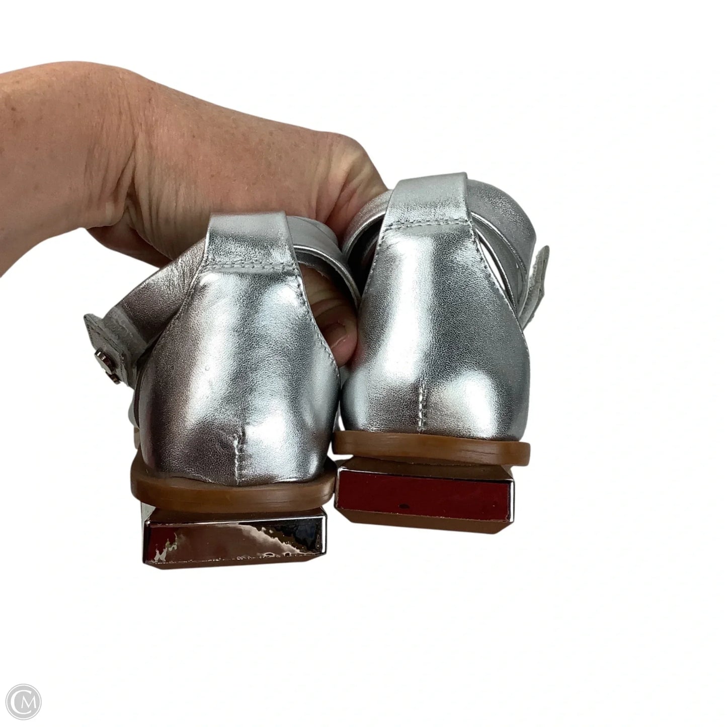Sandals Flats By Franco Sarto In Silver, Size: 7