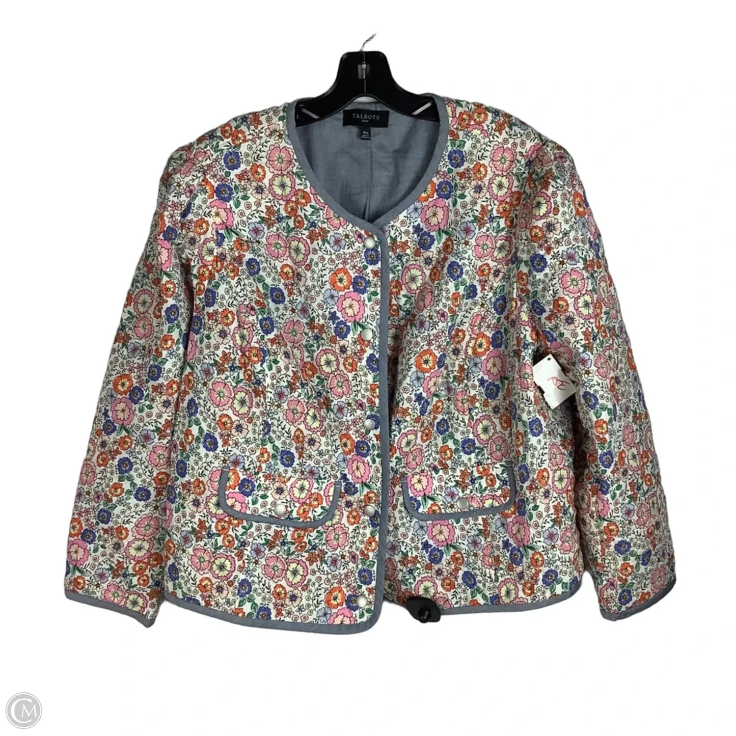 Jacket Puffer & Quilted By Talbots In Floral Print, Size: 14