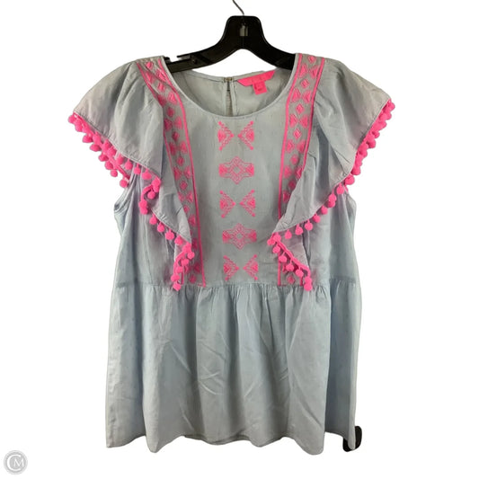 Top Short Sleeve Designer By Lilly Pulitzer In Purple, Size: L