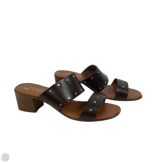 Sandals Heels Block By Cmc In Brown, Size: 8.5