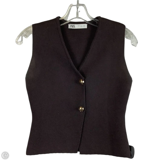 Vest Sweater By Zara In Brown, Size: S