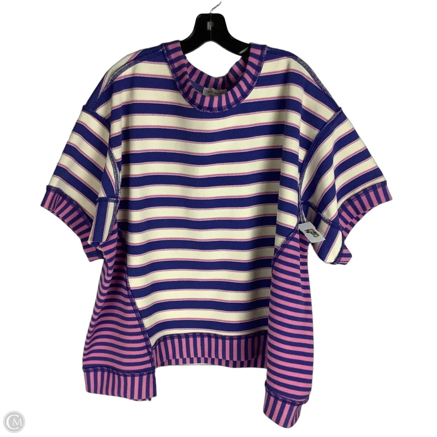 Top Short Sleeve By Fantastic Fawn In Pink & Purple, Size: S