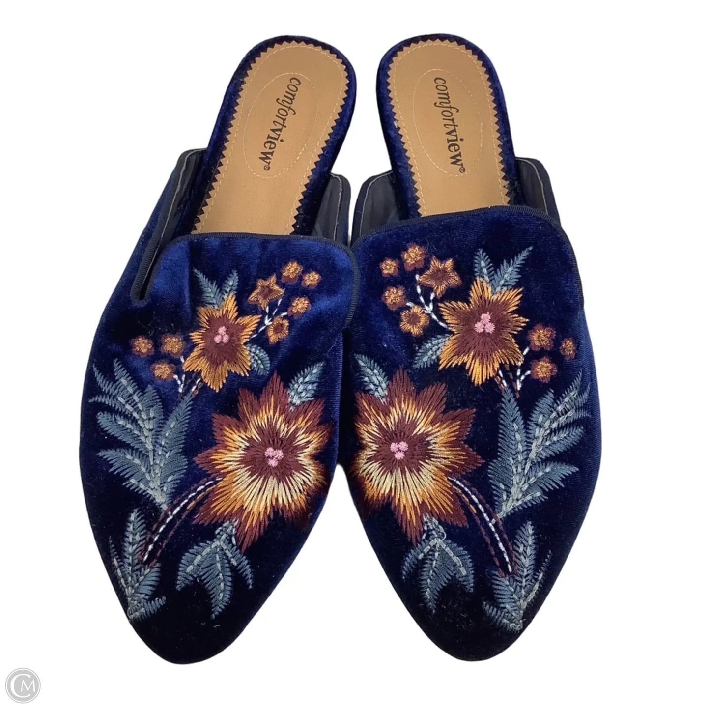 Shoes Flats By Comfortview In Navy, Size: 10