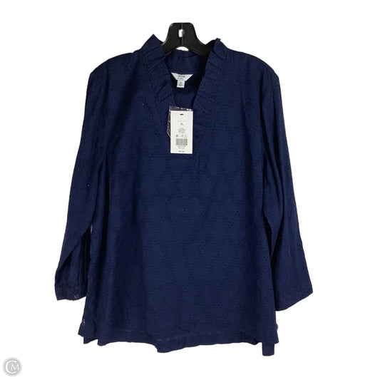 Top Long Sleeve By Crown And Ivy In Navy, Size: Xl