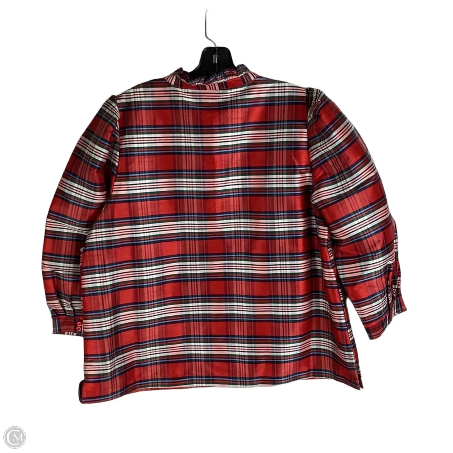 Top Short Sleeve By Crown And Ivy In Plaid Pattern, Size: Xl