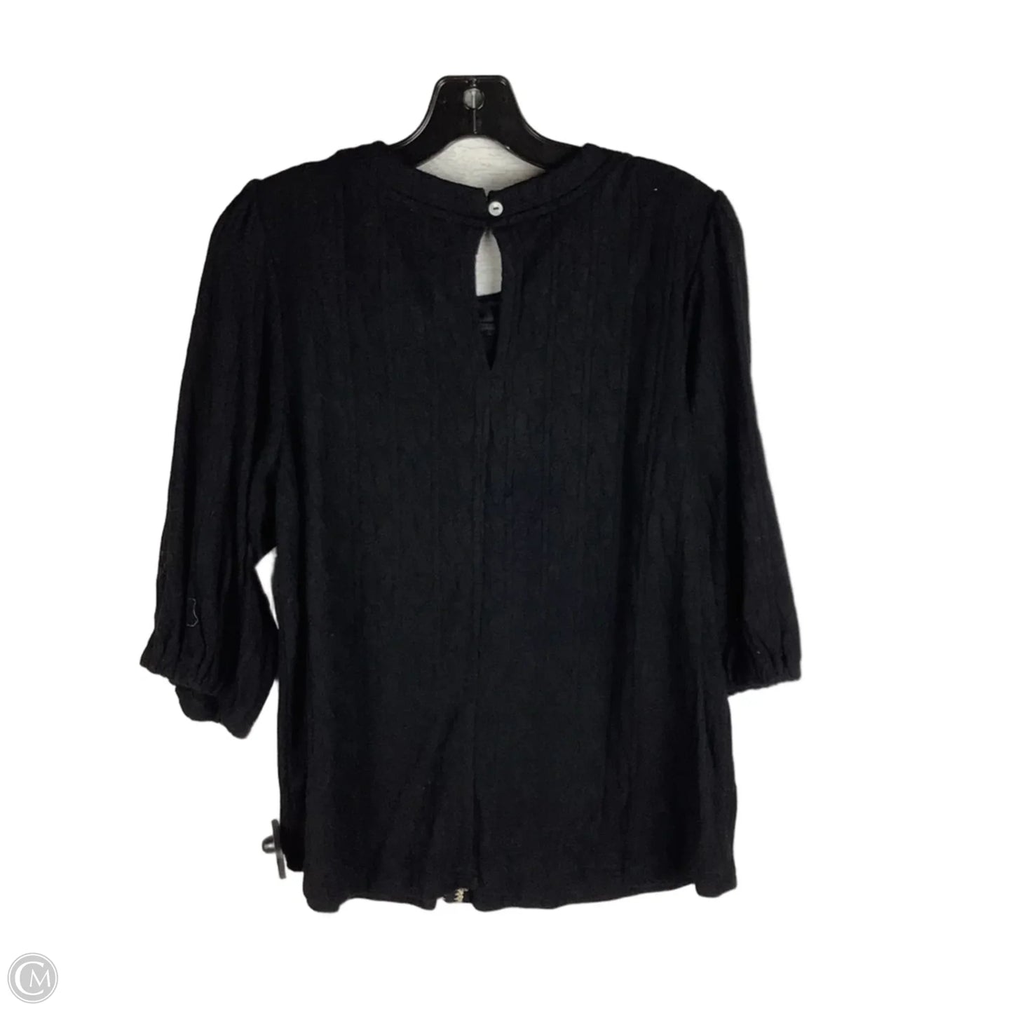 Top 3/4 Sleeve By Voy In Black, Size: L