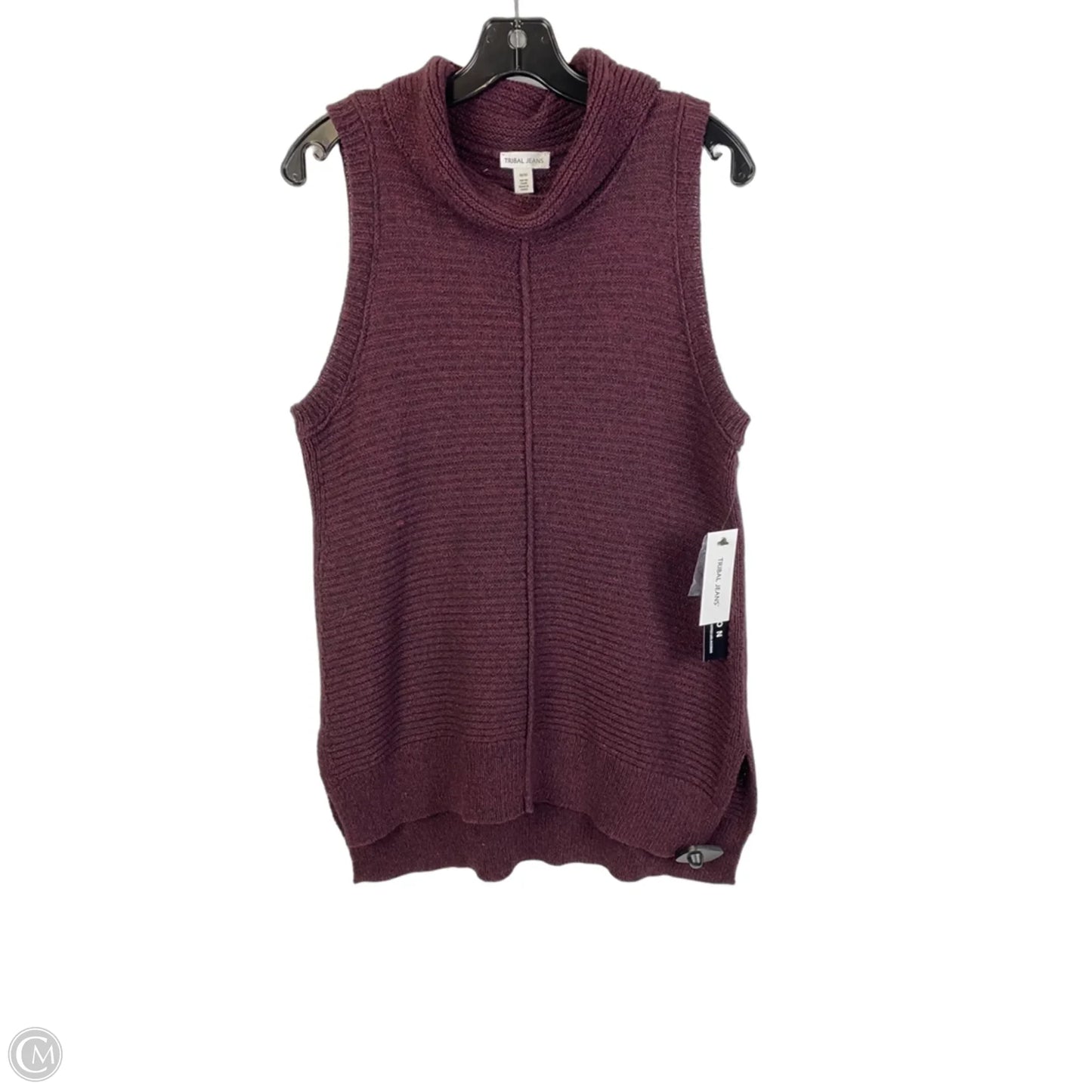 Vest Sweater By Tribal In Purple, Size: M