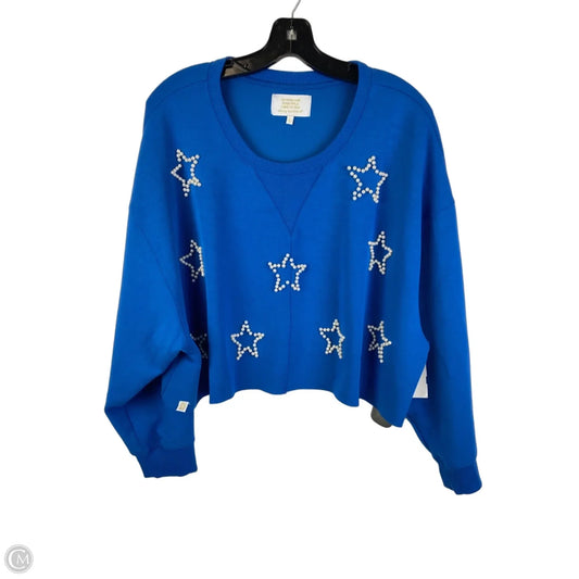 Top Long Sleeve By Simply Southern In Blue, Size: L