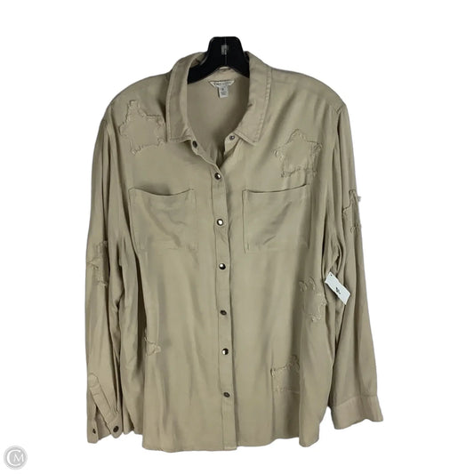 Top Long Sleeve By Cato In Beige, Size: Xl