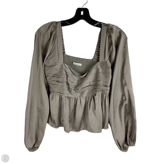 Top Long Sleeve By Abercrombie And Fitch In Brown, Size: S