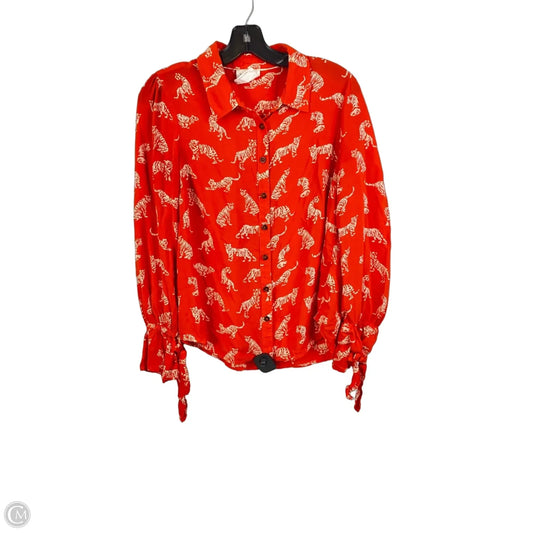 Top Long Sleeve By Anthropologie In Red, Size: 6