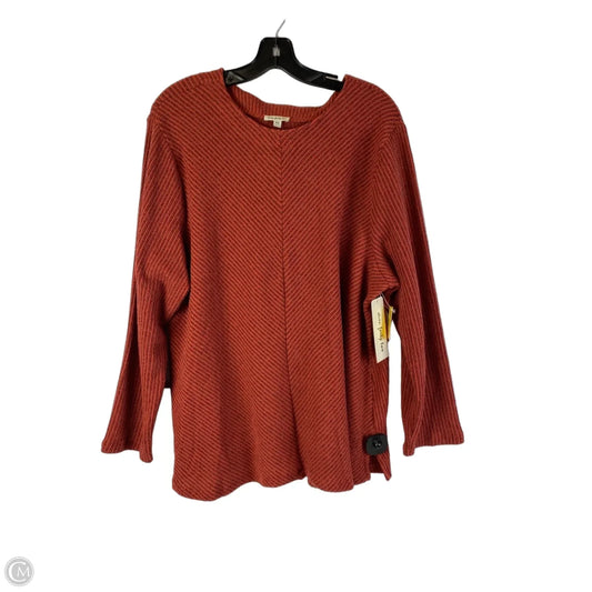 Top Long Sleeve By Clothes Mentor In Orange, Size: Xxl
