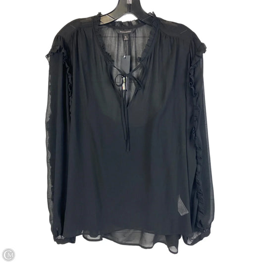 Top Long Sleeve By Banana Republic In Black, Size: Xl