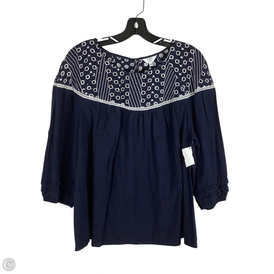Top 3/4 Sleeve By Crown And Ivy In Blue, Size: 2x