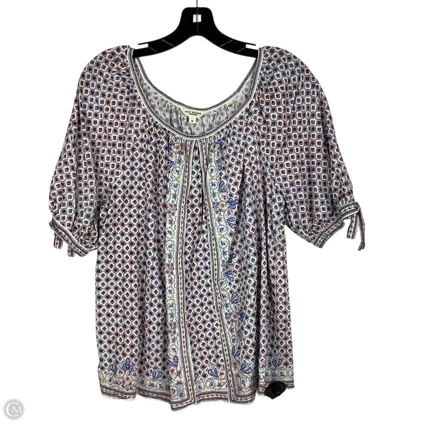 Top Short Sleeve By Max Studio In Multi-colored, Size: M