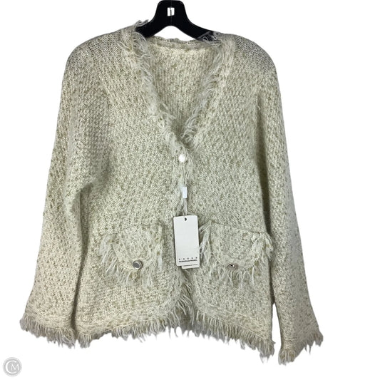 Sweater Cardigan By Clothes Mentor In Gold, Size: S