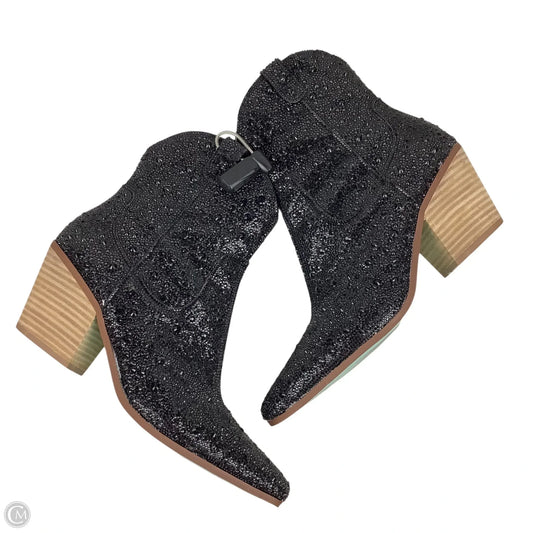 Boots Ankle Heels By Betsey Johnson In Black, Size: 9