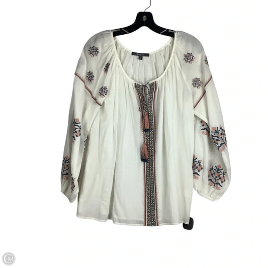 Top Long Sleeve By Blue Tassel In Cream, Size: S