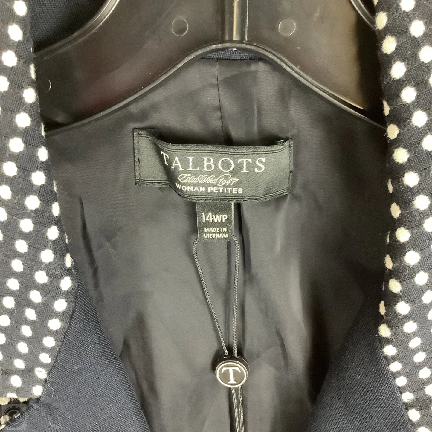 Blazer By Talbots In Polkadot Pattern, Size: 14W Petite