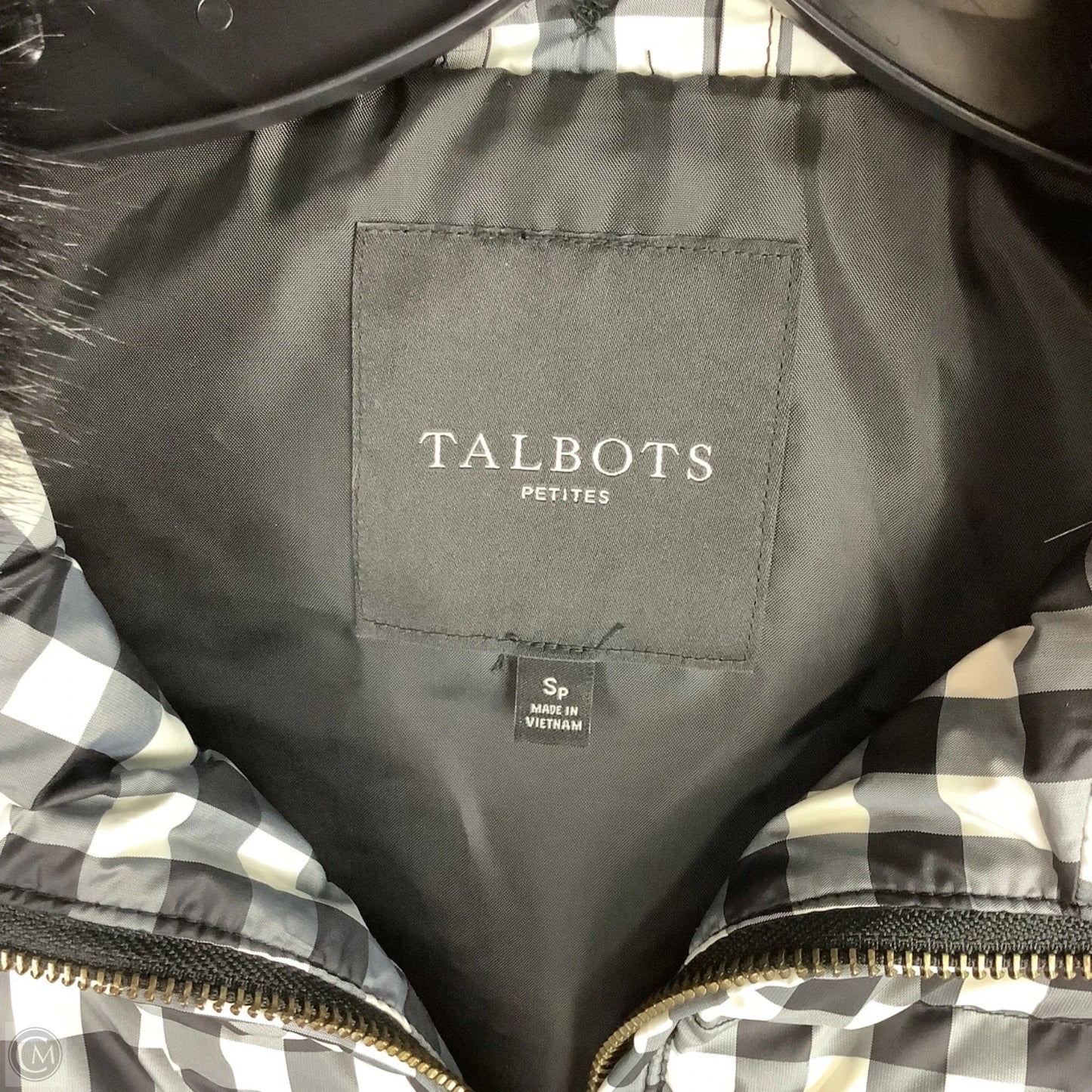 Vest Puffer & Quilted By Talbots In Checkered Pattern, Size: S petite