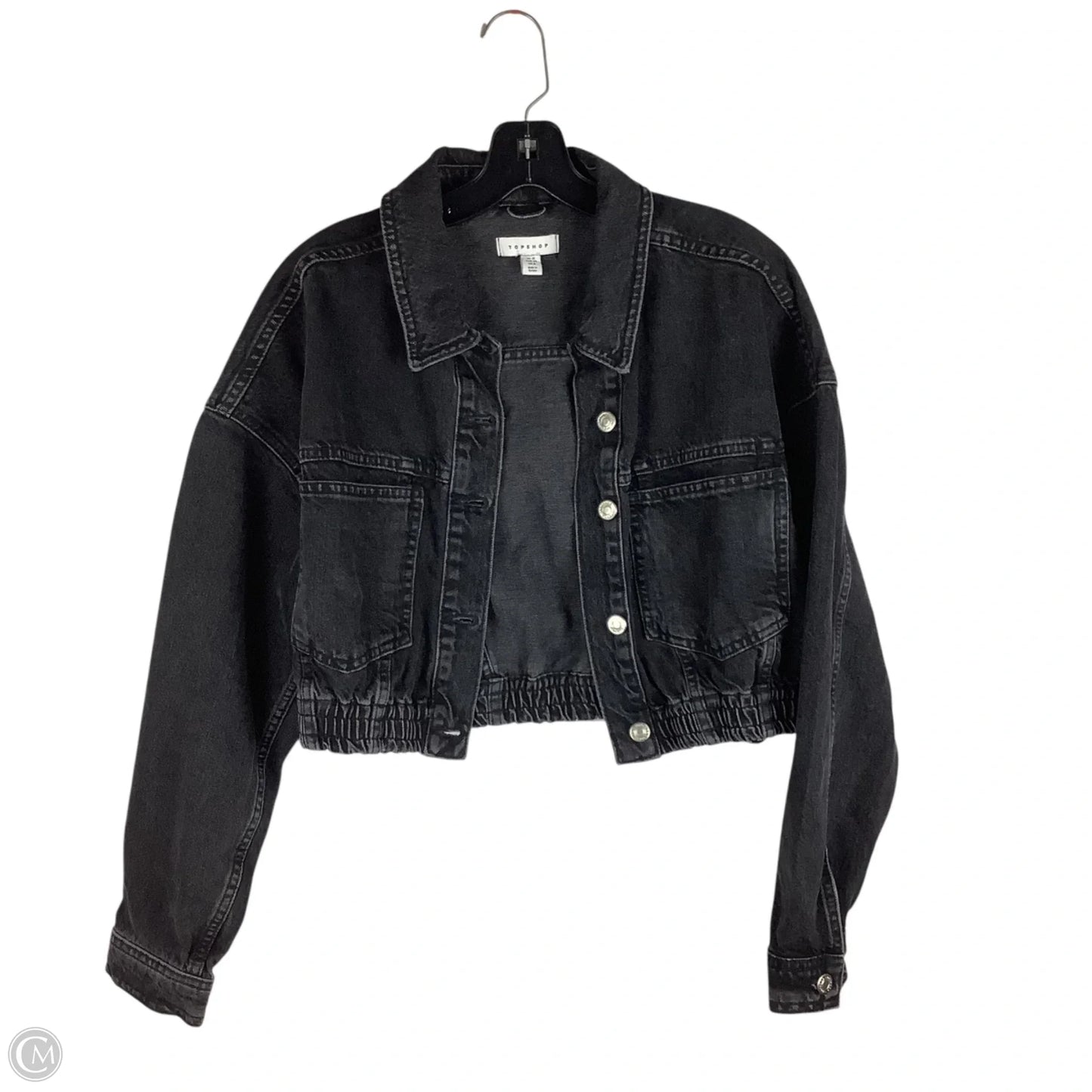 Jacket Denim By Top Shop In Grey, Size: 8