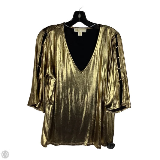 Top Long Sleeve Designer By Michael Kors In Gold, Size: Xl