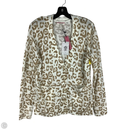 Sweater Cardigan By Andree By Unit In Animal Print, Size: M