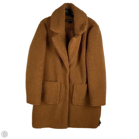 Jacket Faux Fur & Sherpa By French Connection In Brown, Size: M