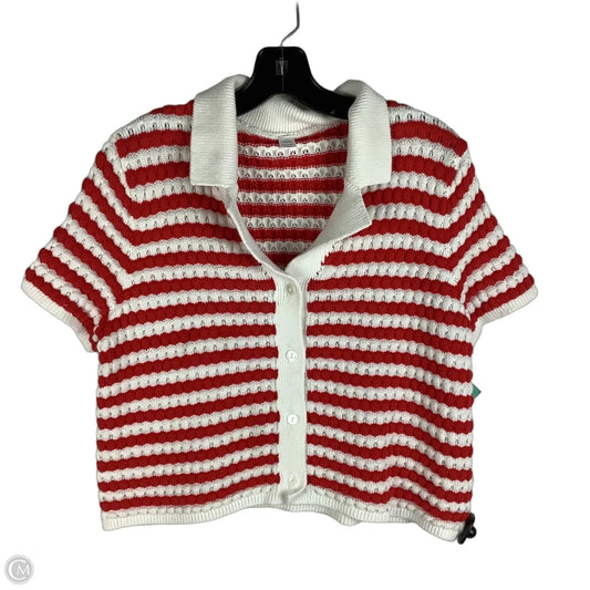 Top Short Sleeve By Old Navy In Red & White, Size: L