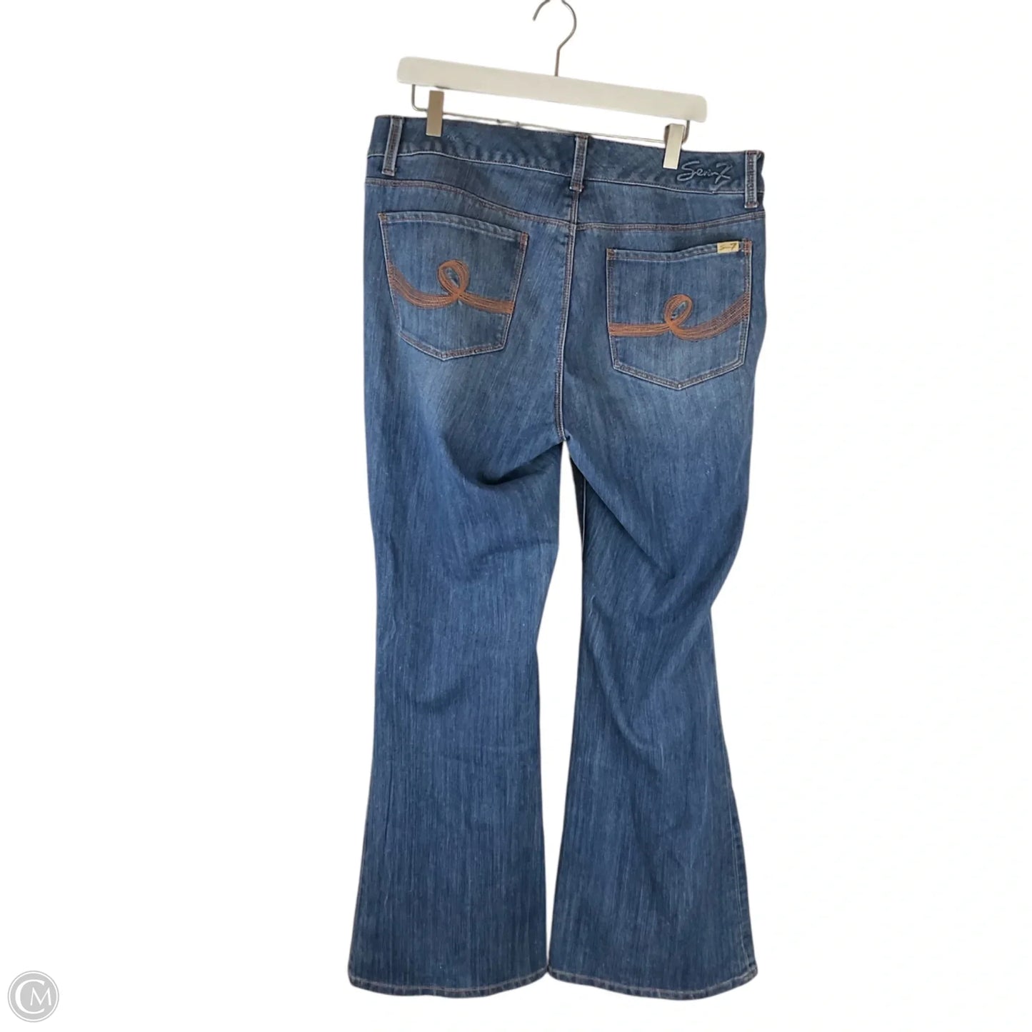 Jeans Boot Cut By Seven 7 In Blue Denim, Size: 18