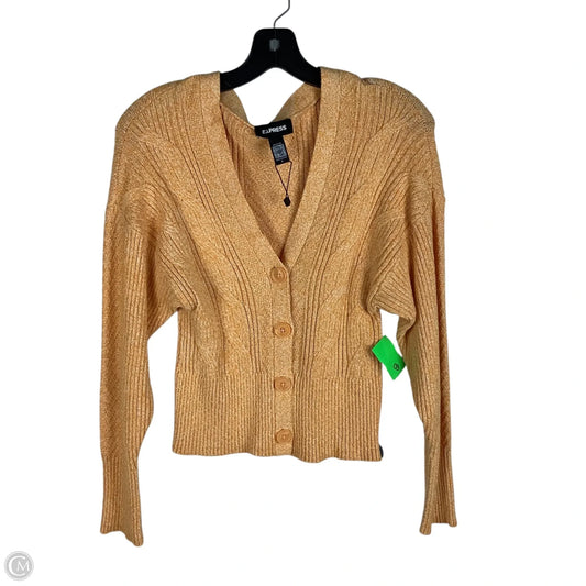 Sweater Cardigan By Express In Orange, Size: M