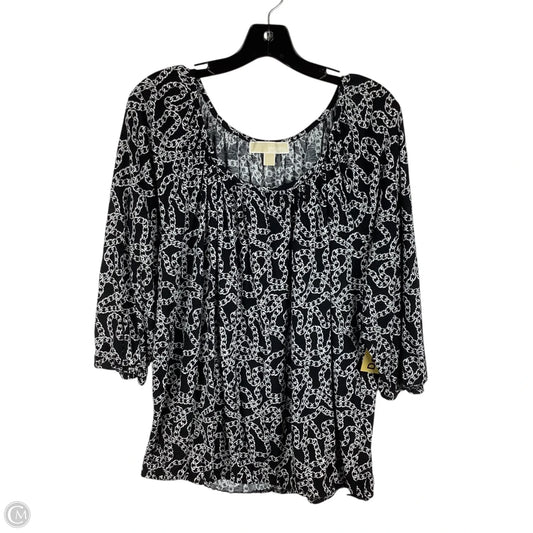 Top Long Sleeve Designer By Michael Kors In Black & White, Size: 1x