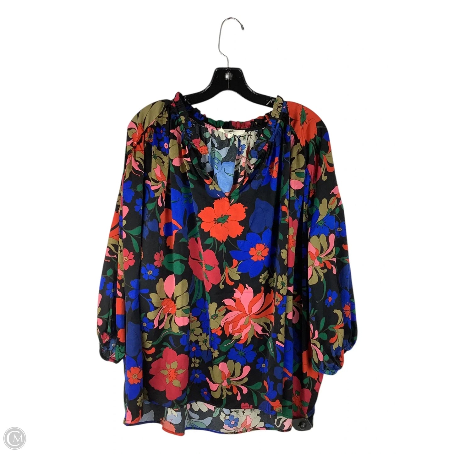 Top Long Sleeve By Entro In Floral Print, Size: L