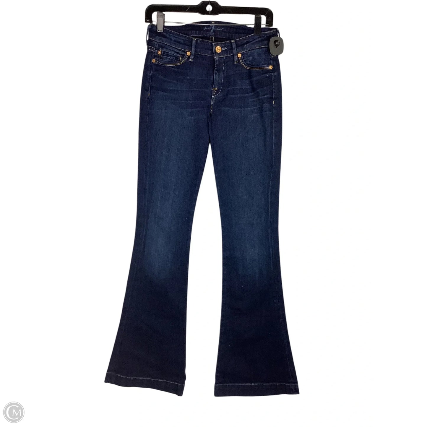 Jeans Flared By 7 For All Mankind In Blue Denim, Size: 2