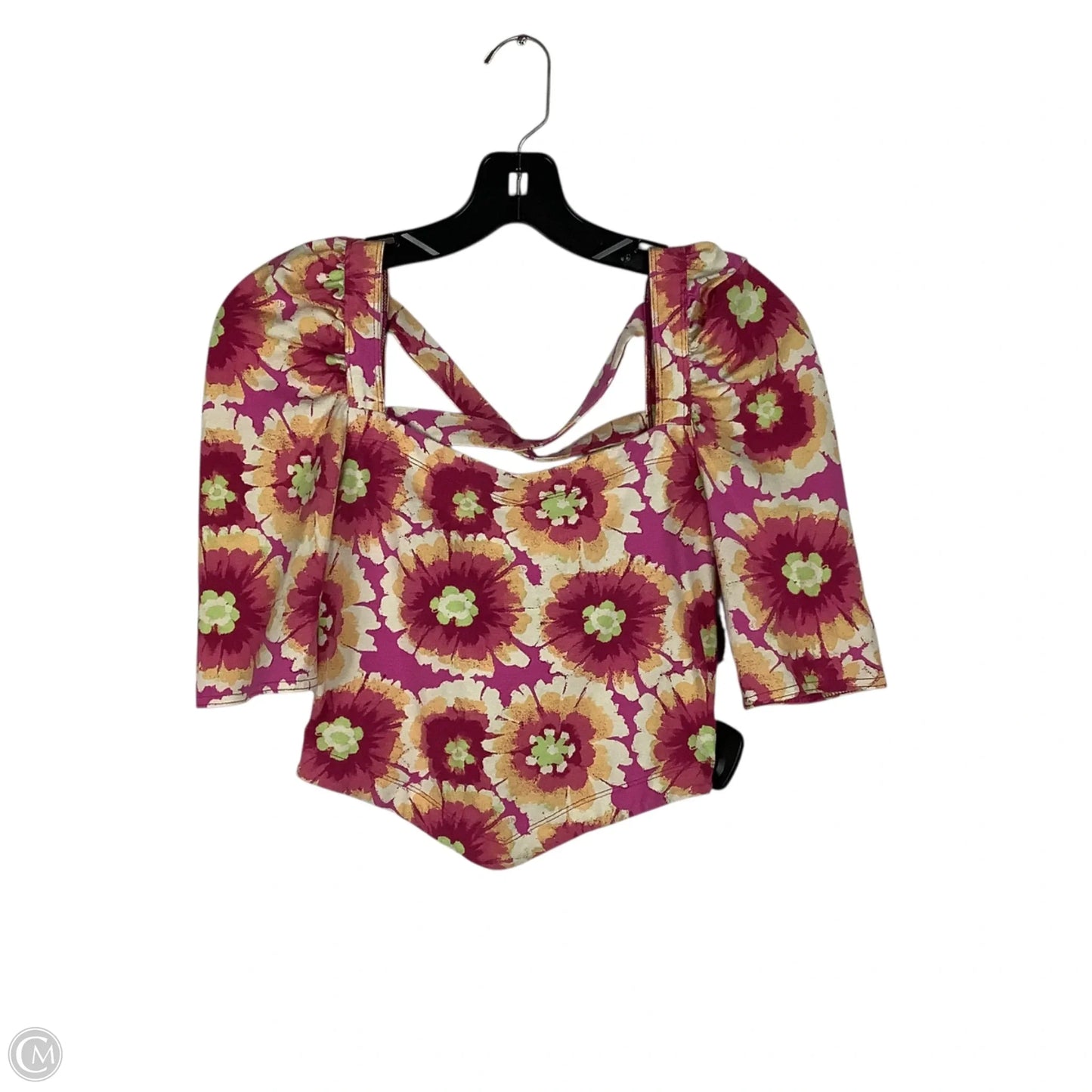 Top Short Sleeve By Free People In Floral Print, Size: Xs