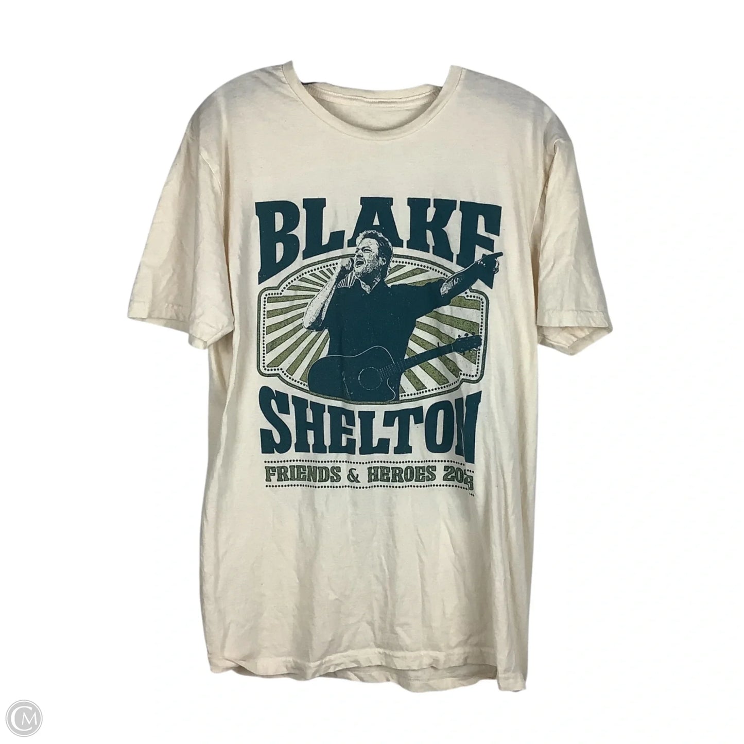 Top Short Sleeve By Clothes Mentor In Cream, Size: L