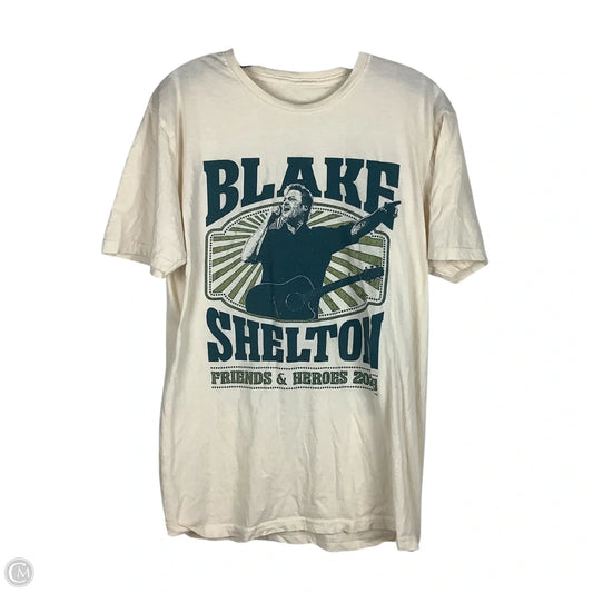 Top Short Sleeve By Clothes Mentor In Cream, Size: L